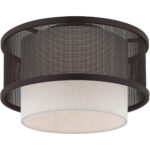 1 Light Bronze Ceiling Light fixture with Bronze Stainless Steel Mesh Shade-Lighting LumensFlush Mount Ceiling Lights