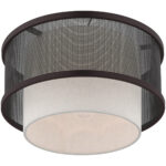 1 Light Bronze Ceiling Light fixture with Bronze Stainless Steel Mesh Shade-Lighting LumensFlush Mount Ceiling Lights