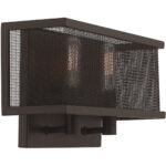 13 inch 2 Light Bronze ADA Wall Sconce with Bronze Stainless Steel Mesh Shade Shade-Lighting LumensWall Sconces