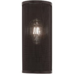 5 inch 1 Light Bronze ADA Wall Sconce with Bronze Stainless Steel Mesh Shade Shade-Lighting LumensWall Sconces