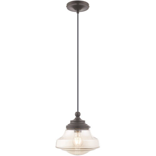 1 Light English Bronze Mini Pendant with Champagne Glass Shade-Lighting LumensPendant Lights