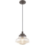 1 Light English Bronze Mini Pendant with Champagne Glass Shade-Lighting LumensPendant Lights