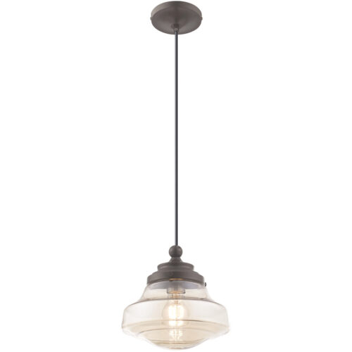 1 Light English Bronze Mini Pendant with Champagne Glass Shade-Lighting LumensPendant Lights