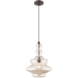 1 Light English Bronze Mini Pendant with Champagne Glass Shade-Lighting LumensPendant Lights