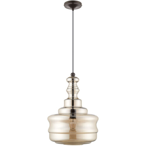 1 Light English Bronze Mini Pendant with Champagne Glass Shade-Lighting LumensPendant Lights