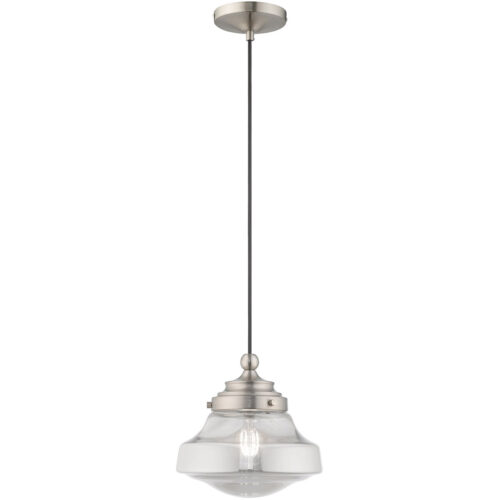 1 Light Brushed Nickel Mini Pendant with Smoke Glass Shade-Lighting LumensPendant Lights