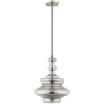 1 Light Brushed Nickel Mini Pendant with Smoke Glass Shade-Lighting LumensPendant Lights