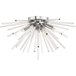 4 Light Polished Chrome Ceiling Light fixture with Clear Crystal Rods Shade-Lighting LumensFlush Mount Ceiling Lights