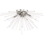 4 Light Polished Chrome Ceiling Light fixture with Clear Crystal Rods Shade-Lighting LumensFlush Mount Ceiling Lights