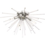 4 Light Polished Chrome Ceiling Light fixture with Clear Crystal Rods Shade-Lighting LumensFlush Mount Ceiling Lights