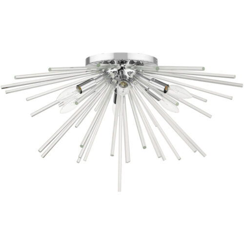 41251-05 6 Light Polished Chrome Flush Mount-Lighting LumensBath/Flush Mounts