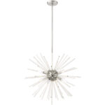 8 Light Polished Chrome Pendant Chandelier with Clear Crystal Rods Shade-Lighting LumensChandeliers