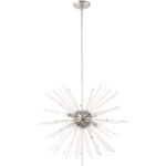 8 Light Polished Chrome Pendant Chandelier with Clear Crystal Rods Shade-Lighting LumensChandeliers