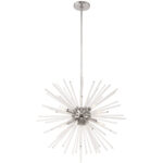 8 Light Polished Chrome Pendant Chandelier with Clear Crystal Rods Shade-Lighting LumensChandeliers