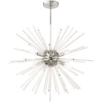 8 Light Polished Chrome Pendant Chandelier with Clear Crystal Rods Shade-Lighting LumensChandeliers