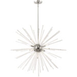 8 Light Polished Chrome Pendant Chandelier with Clear Crystal Rods Shade-Lighting LumensChandeliers