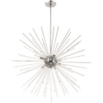 8 Light Polished Chrome Pendant Chandelier with Clear Crystal Rods Shade-Lighting LumensChandeliers