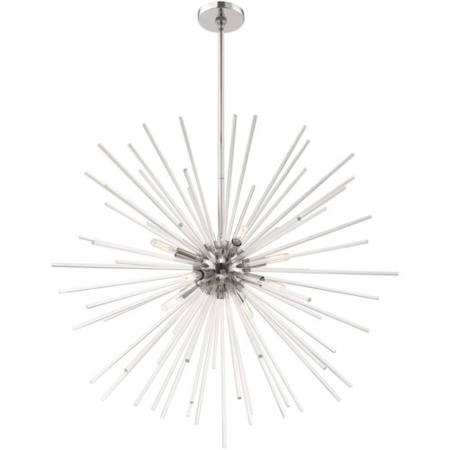 8 Light Polished Chrome Pendant Chandelier with Clear Crystal Rods Shade-Lighting LumensChandeliers