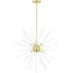 41259-12 12 Light Satin Brass  Foyer Pendant Chandelier-Lighting LumensChandeliers