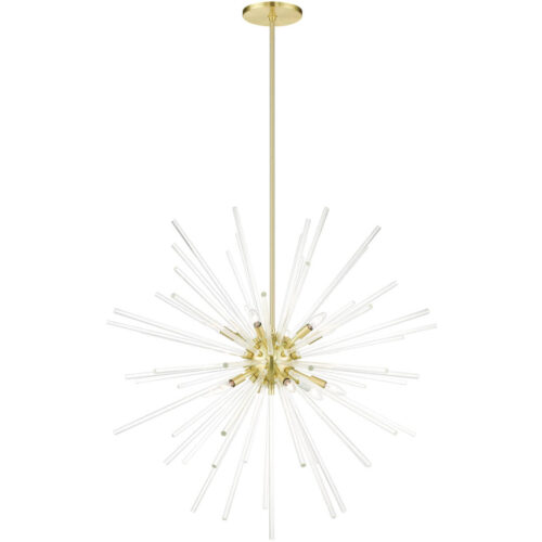 41259-12 12 Light Satin Brass  Foyer Pendant Chandelier-Lighting LumensChandeliers