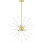 41259-12 12 Light Satin Brass  Foyer Pendant Chandelier-Lighting LumensChandeliers