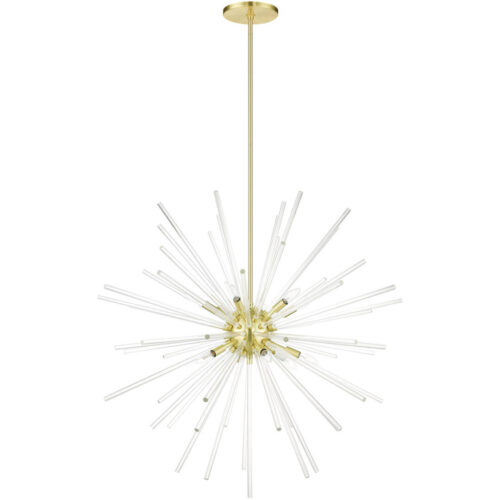 41259-12 12 Light Satin Brass  Foyer Pendant Chandelier-Lighting LumensChandeliers