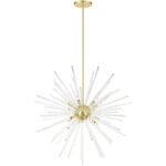 41259-12 12 Light Satin Brass  Foyer Pendant Chandelier-Lighting LumensChandeliers