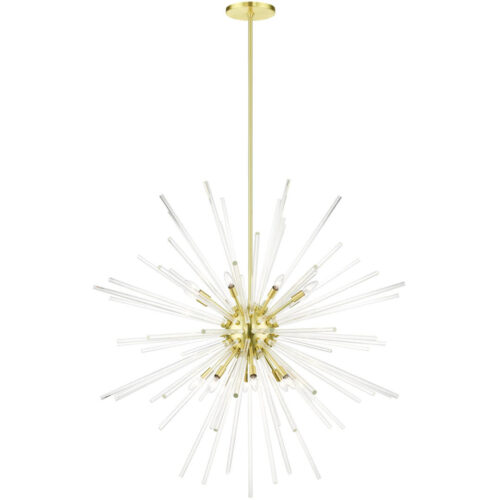 41260-12 16 Light Satin Brass  Foyer Pendant Chandelier-Lighting LumensChandeliers