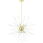 41260-12 16 Light Satin Brass  Foyer Pendant Chandelier-Lighting LumensChandeliers