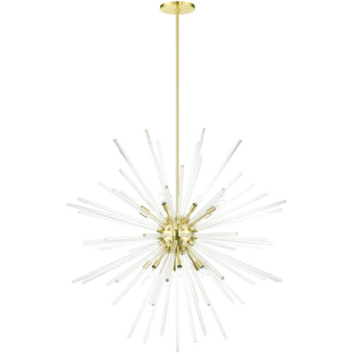 41260-12 16 Light Satin Brass  Foyer Pendant Chandelier-Lighting LumensChandeliers