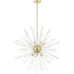 41260-12 16 Light Satin Brass  Foyer Pendant Chandelier-Lighting LumensChandeliers