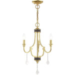 3 Light Polished Brass Mini Chandelier with Steel base material-Lighting LumensChandeliers