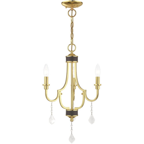 3 Light Polished Brass Mini Chandelier with Steel base material-Lighting LumensChandeliers