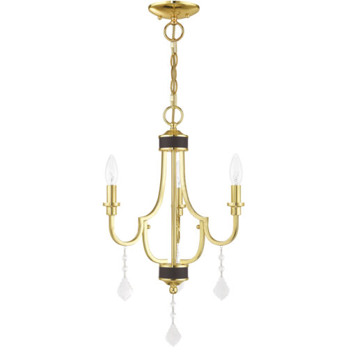 3 Light Polished Brass Mini Chandelier with Steel base material-Lighting LumensChandeliers