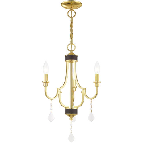 3 Light Polished Brass Mini Chandelier with Steel base material-Lighting LumensChandeliers