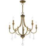 5 Light Antique Brass Chandelier with Steel base material-Lighting LumensChandeliers