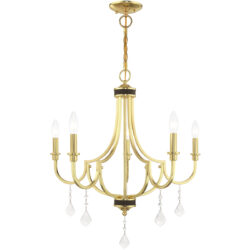 5 Light Polished Brass Chandelier with Steel base material-Lighting LumensChandeliers