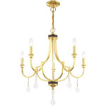 5 Light Polished Brass Chandelier with Steel base material-Lighting LumensChandeliers