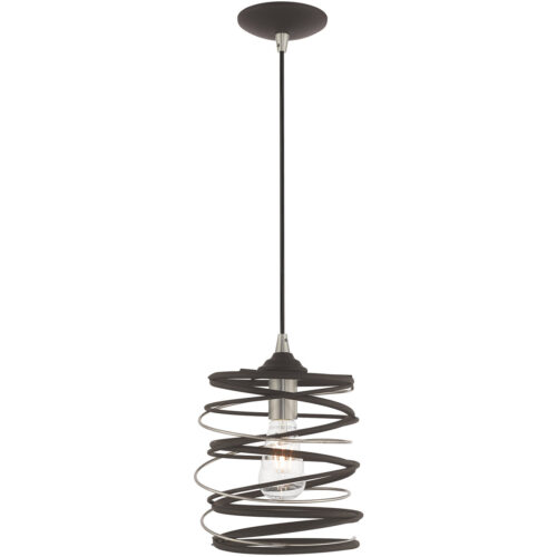 1 Light Bronze Mini Pendant with Bronze Geometric Metal Shade Shade-Lighting LumensPendant Lights