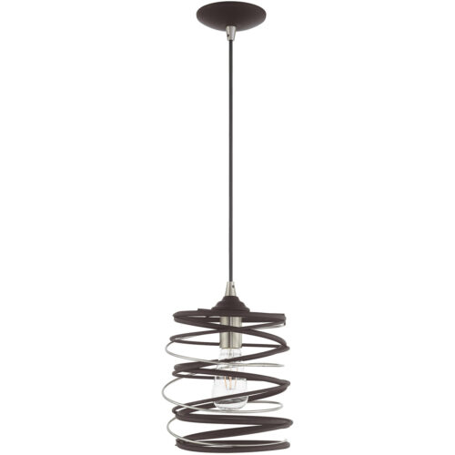 1 Light Bronze Mini Pendant with Bronze Geometric Metal Shade Shade-Lighting LumensPendant Lights