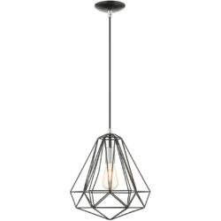 41324-68 1 Light Shiny Black Pendant-Lighting LumensPendant Lights