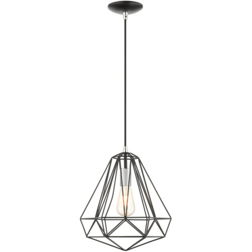 41324-68 1 Light Shiny Black Pendant-Lighting LumensPendant Lights