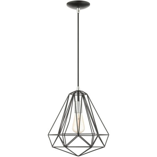 41324-68 1 Light Shiny Black Pendant-Lighting LumensPendant Lights