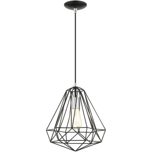 41324-68 1 Light Shiny Black Pendant-Lighting LumensPendant Lights