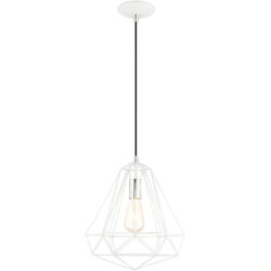 41324-69 1 Light Shiny White Pendant-Lighting LumensPendant Lights