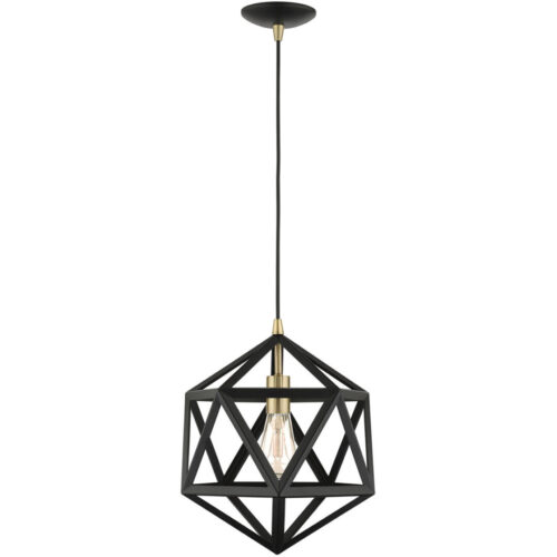 41328-14 1 Light Textured Black Pendant-Lighting LumensPendant Lights