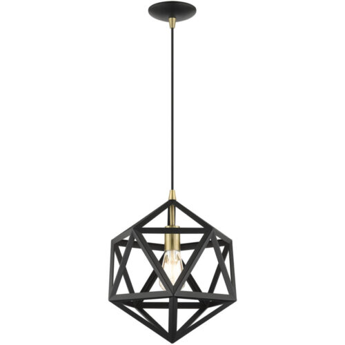 41328-14 1 Light Textured Black Pendant-Lighting LumensPendant Lights