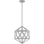 1 Light Nordic Gray Mini Pendant with Nordic Gray Geometric Metal Shade Shade-Lighting LumensPendant Lights