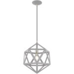 1 Light Nordic Gray Mini Pendant with Nordic Gray Geometric Metal Shade Shade-Lighting LumensPendant Lights