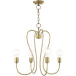 4 Light Antique Brass Chandelier with Steel base material-Lighting LumensChandeliers